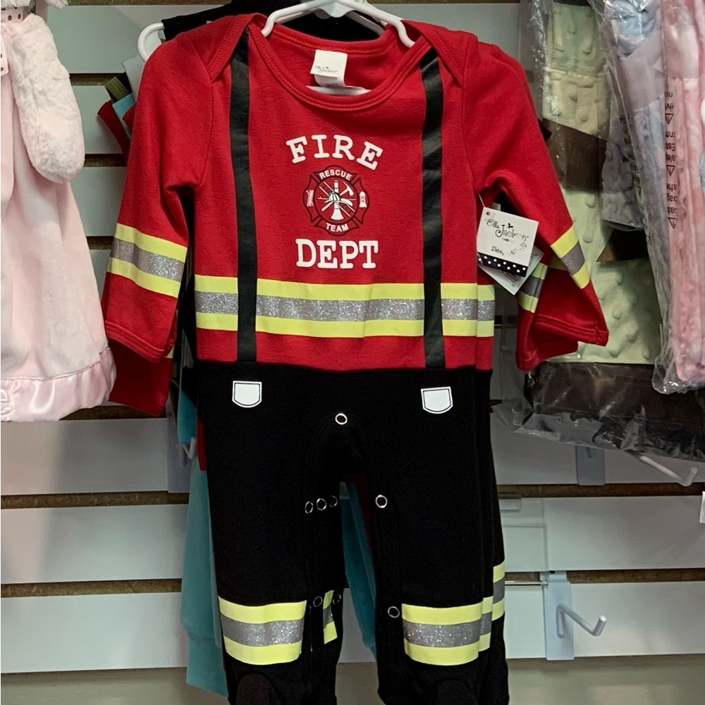 Fire Dept Rescue Team Baby Set - Red and Black